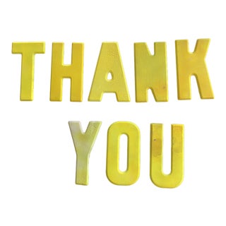 Vintage 'Thank You' Metal Letter Sign- 8 Pieces For Sale