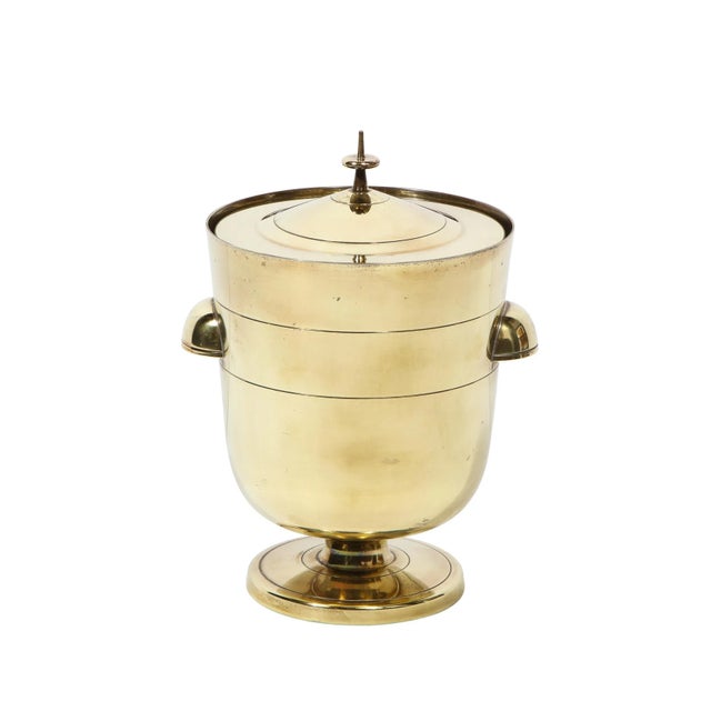 Tommi Parzinger Mid-Century Modern Lidded Ice Bucket by Tommi Parzinger for Dorlyn Silversmiths For Sale - Image 4 of 11