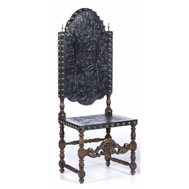 Portuguese High-Backed Chairs, 19th Century, Set of 2 For Sale - Image 4 of 6
