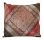 Decorative Vintage Throw Pillow Made From Silk Sari Borders, India For Sale