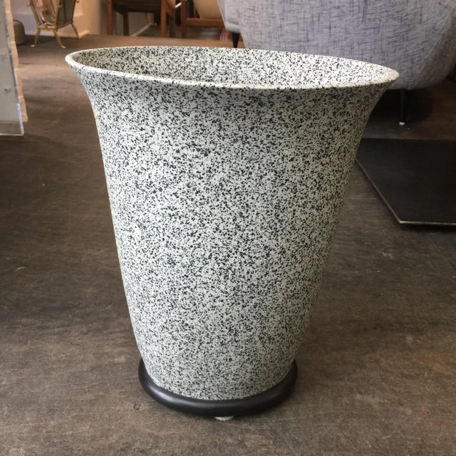 Mid-Century Modern Alfiero Mangani Granite Finish Ceramic Flared Vase For Sale - Image 3 of 7