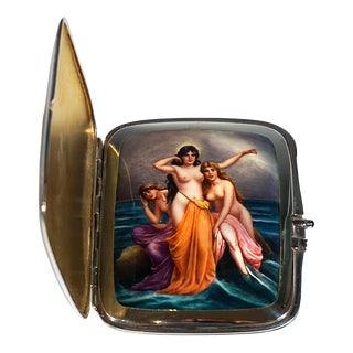 Art Nouveau Silver Cigarette Case, 1890s For Sale