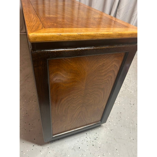 Wood Late 20th Century , Century Furniture Burl Wood Display Cabinet and Buffet With Glass Hutch For Sale - Image 7 of 10