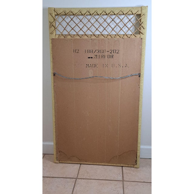 Wood Henry Link Lexington Rattan Wall Mirror Bamboo Lattice 45” Boho Coastal For Sale - Image 7 of 12
