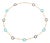 14k Yellow Gold Italian Onyx & Turquoise Circle Necklace 21" Length For Sale