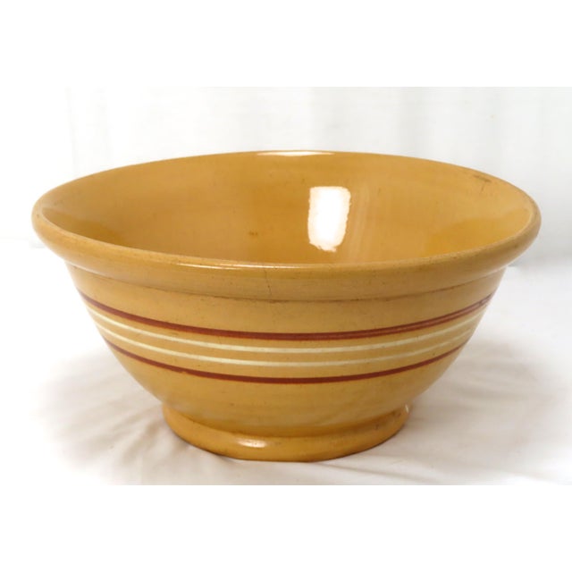 Large Antique Banded Yellow Ware Kitching Mixing Bowl Chairish