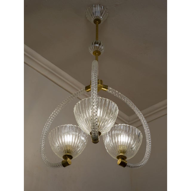 Vintage Murano Blown Glass Chandelier by Ercole Barovier for Barovier & Toso, 1930s For Sale - Image 13 of 14