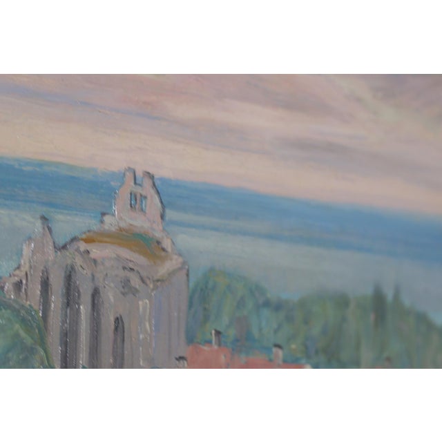 E. R. Olsson, Village Scene, 1950s, Oil on Panel, Framed For Sale - Image 8 of 18