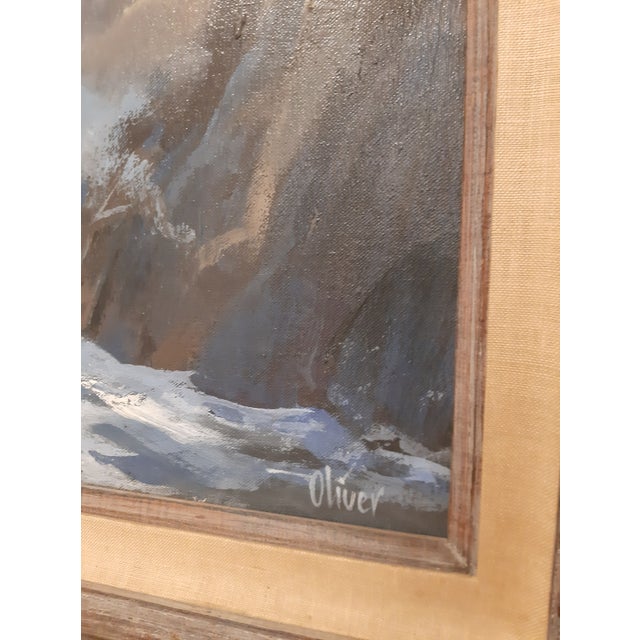 1970s Doug Oliver Painting "Seascape" on Canvas 16"x20" Wood Framed Early Work For Sale In Portland, ME - Image 6 of 14