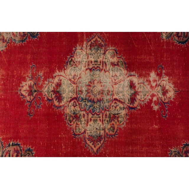 Faded Oushak Wool Carpet For Sale - Image 9 of 9