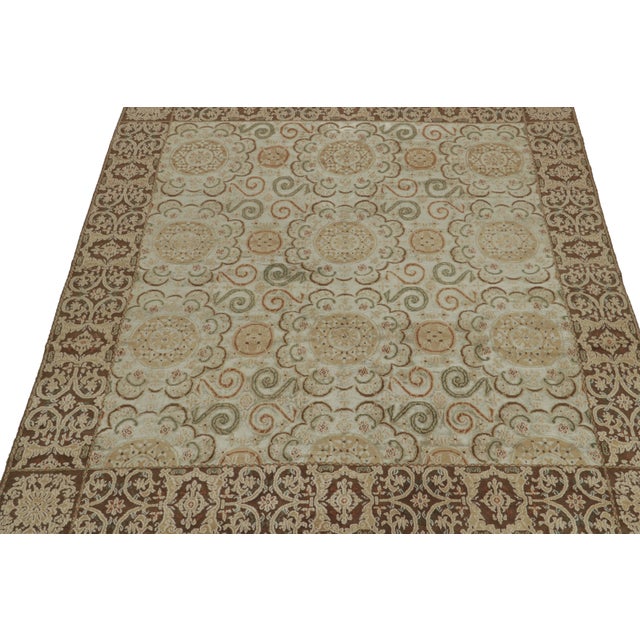 2010s Rug & Kilim’s European Art Nouveau Style Rug in Beige, Brown and Green Patterns For Sale - Image 5 of 7