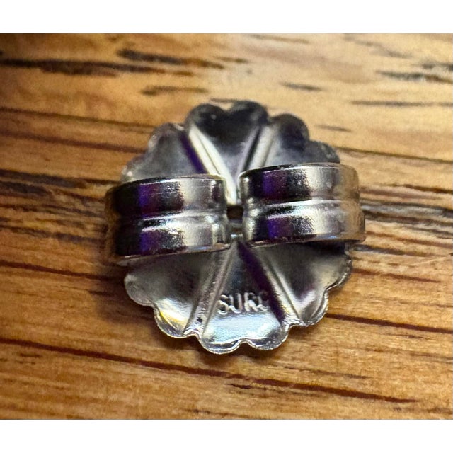 Metal Late 20th Century Pair of Sterling Silver Channel Inlay Multi-Stone Earrings W/ Matching Pendant .925 Mexico For Sale - Image 7 of 10