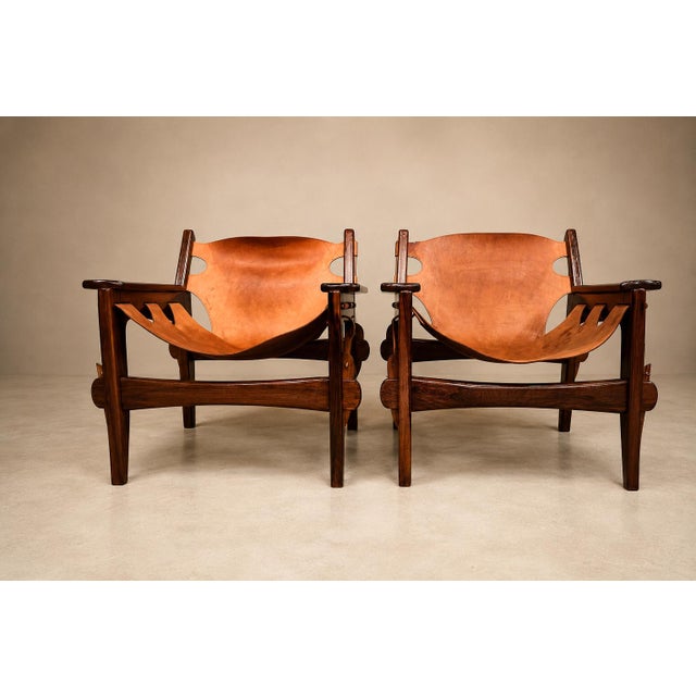 Brazilian Modern “Kilin” Armchairs in Jacarandá Rosewood & Leather by Sergio Rodrigues, 1973 For Sale - Image 11 of 18