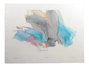 1980s Mary Jane Schmidt "Slate Harbor" Original Monotype Artwork Abstract Unframed
