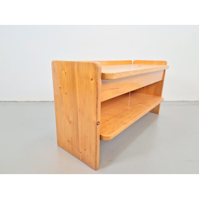 French Designer Storage Bench Pine France 1970s Scandinavian modern pine bench 1970s In the style of Rainer Daumiller or...