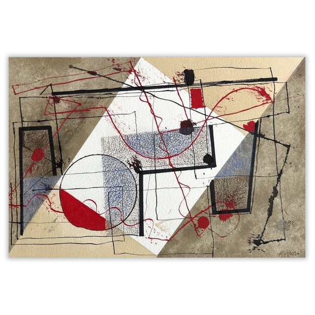 Jeremy Annear Contemporary Abstract Mixed Media on Paper Painting "Metrographic II No.8" by Jeremy Annear For Sale - Image 4 of 4