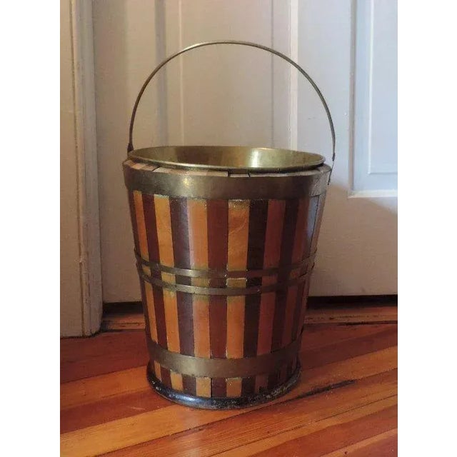 Brown 19th Century English Regency Peat Bucket with Brass Liner For Sale - Image 8 of 11