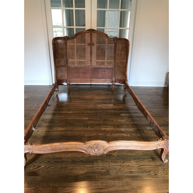 Antique French Provincial Cane & Carved Wood Full Size Bed Chairish