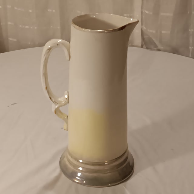 French Provincial Vintage Limoges Style Pitcher With Grape Motif For Sale - Image 3 of 12
