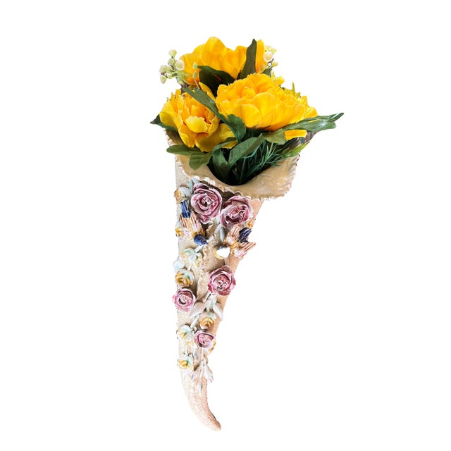 Flower and Bird Slip Wall Vase, 1890s For Sale - Image 4 of 12