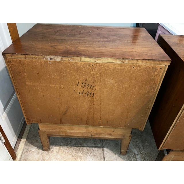 Brown Mid Century Modern Diamond Front Nightstands For Sale - Image 8 of 18