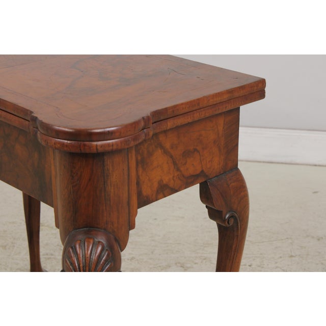 Wood Vintage Burlwood English George II Game Table For Sale - Image 7 of 15
