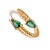 Emerald Teardrop Glow Gold Adjustable Ring, Size 8 For Sale In Miami - Image 6 of 10