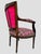 Wood French Mahogany Square Back Chair Pair Pink Velvet Magenta Purple Petit Point For Sale - Image 7 of 17