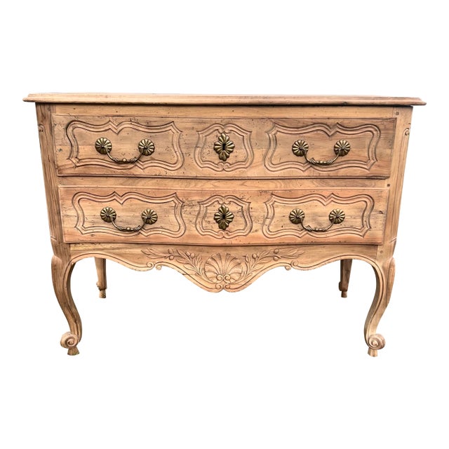 French 19th Century Louis XV Provincial Bleached Chest of Drawers / Commode For Sale
