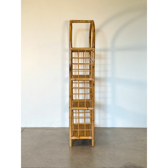 1970s Bamboo, Rattan and Wicker Bookcase For Sale - Image 4 of 11