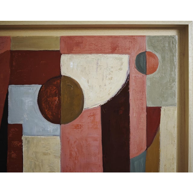 Construction Intime, Contemporary Abstract Geometric Oil Painting Framed by Sophie Dumont For Sale - Image 6 of 10