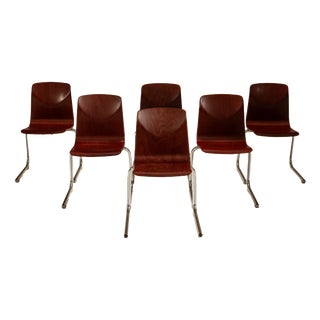 Stackable Chairs in the style of Pagholz, 1960s, Set of 6 For Sale