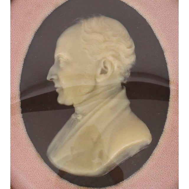 Antique Framed Wax Portrait Reliefs of Mr. And Mrs. Blaauw, 19th Century, Set of 2 For Sale - Image 4 of 13