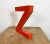 Vintage Red Iron Facade Letter Z, 1970s For Sale - Image 4 of 11
