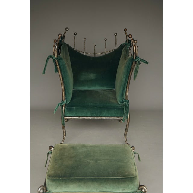 Set of Vintage Lounge Chair and Ottoman, 1980s For Sale - Image 4 of 16