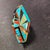 Blue Late 20th Century Richard Begay Mosaic Sterling Turquoise Spiny Oyster Coral & Onyx Coffin Ring Size 8 For Sale - Image 8 of 8