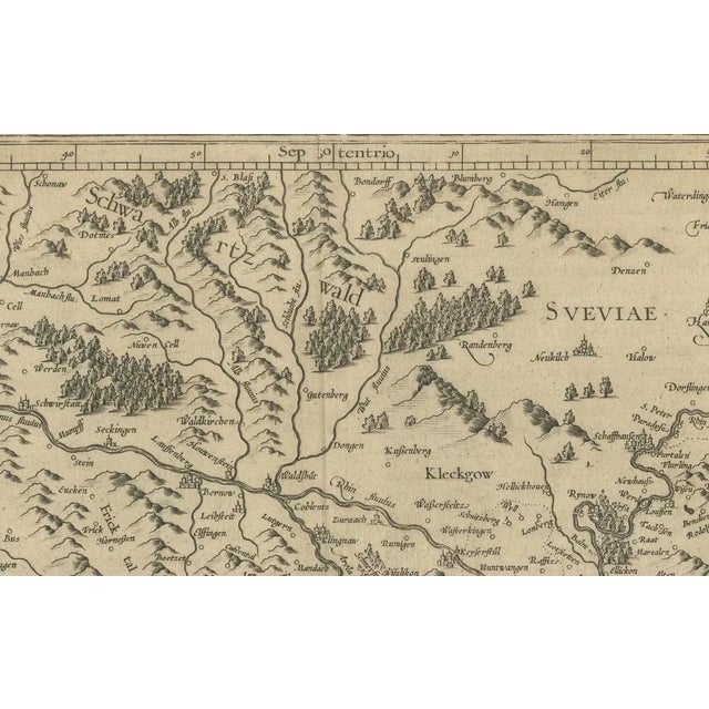 Map of Zurich and Basel Region by Mercator, 1600 For Sale - Image 9 of 11