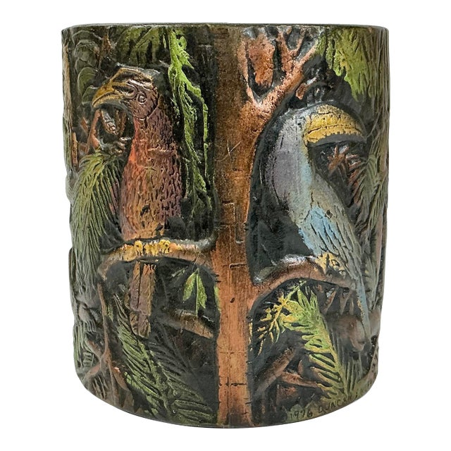 1980s Vintage Safari Jungle Coastal Boho Chic Planter For Sale