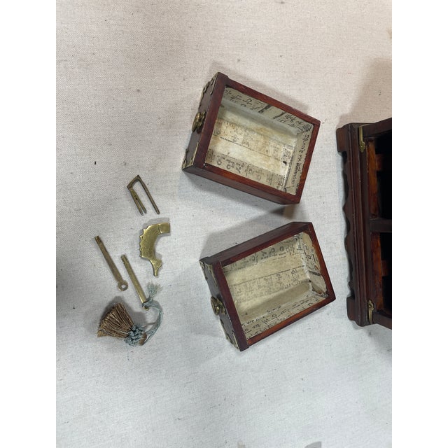 Late 19th Century Mid Century Korean Wooden and Brass Jewelry Box For Sale - Image 11 of 11