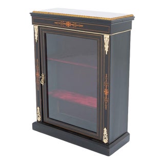 Victorian Ebonised Pier Display Cabinet, 1870 For Sale