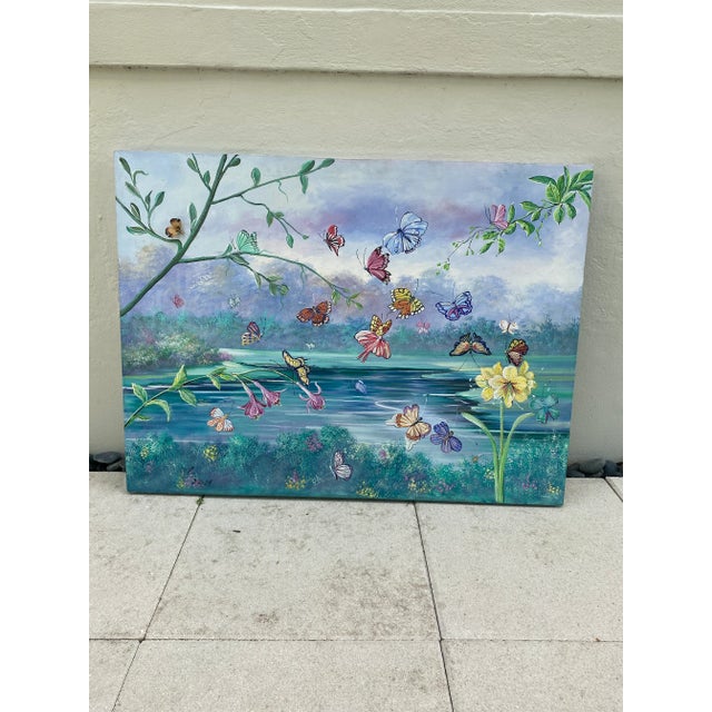 Contemporary 1990s Contemporary Botanical Themed Oil Painting For Sale - Image 3 of 13