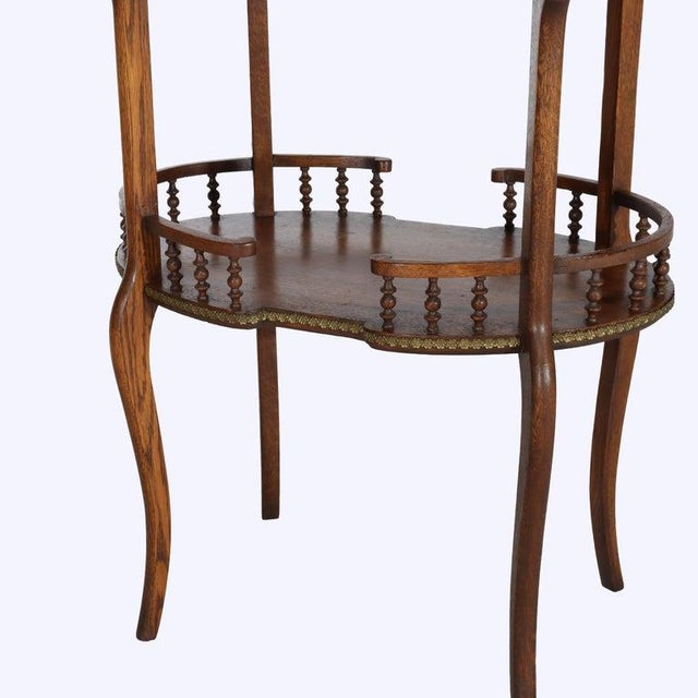 R. J. Horner & Co. Antique Rj Horner Oak & Ormolu Oval Occasional Table With Spindle Rail C1900 For Sale - Image 4 of 10