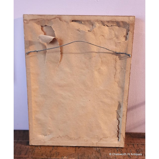 Traditional Vintage Framed Hand Painted Papyrus Egyptian Painting of Nefertiti ~ Signed, 1990s For Sale - Image 3 of 6