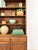 Handmade Pine Walnut Tone Bookcase Desk Drawers Cabinet Antique Style For Sale - Image 15 of 16