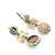 Gold Mid 20th Century Pair of 14k Rose Gold White Sapphire Circle & Bow Cluster Drop Earrings For Sale - Image 8 of 10