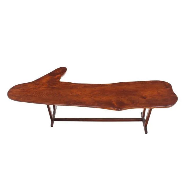 Brown 20th Century Organic Modern Solid Top Coffee Table or Bench For Sale - Image 8 of 11