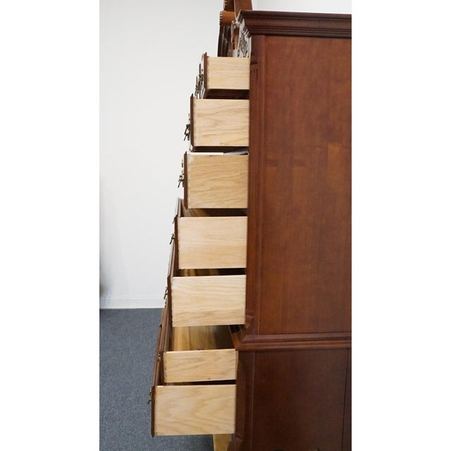 Stanley Furniture American Heritage Collection Mahogany Traditional Style 41" Pediment Highboy Chest 172-13-113 / 172-13-114 For Sale In Kansas City - Image 6 of 12