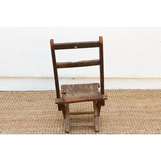 Antique Folding Travelers' Chair For Sale - Image 9 of 10