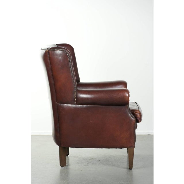 Vintage Sheepskin High Back Armchair For Sale - Image 3 of 13