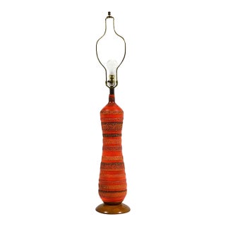 Phil-Mar Ceramic Table Lamp with Rich Orange Glaze For Sale